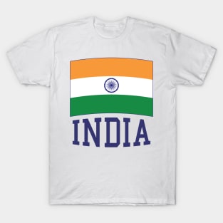India Flag in Tricolor with Ashoka Chakra Desi Indian T-Shirt